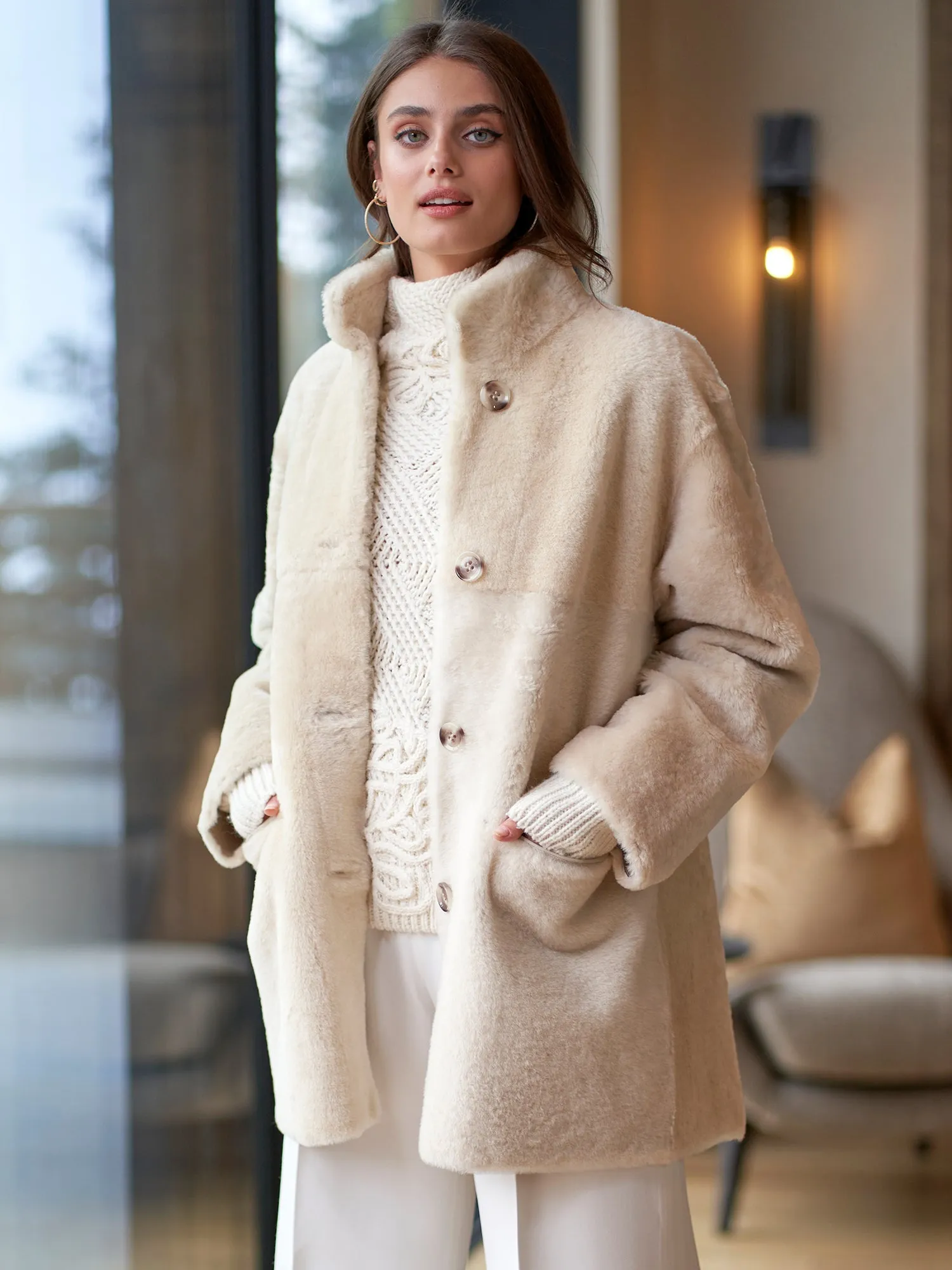 Sivea Reversible Shearling Coat