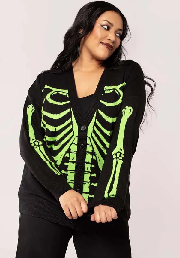 Skeleton [Black/Green] | CARDIGAN