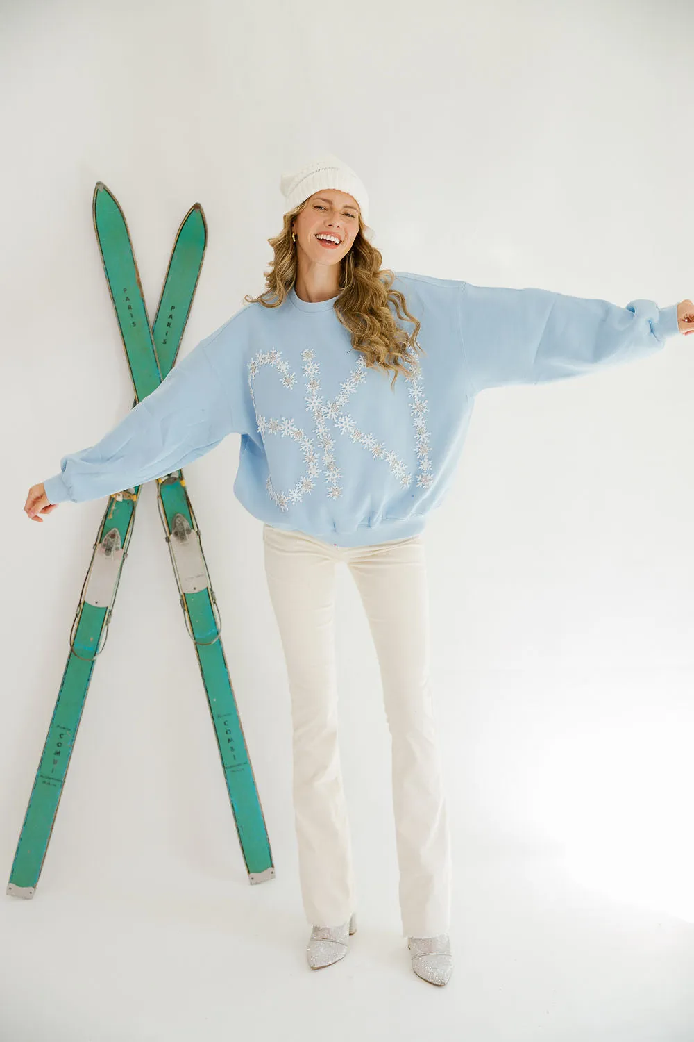 SKI FLORAL BLUE PULLOVER