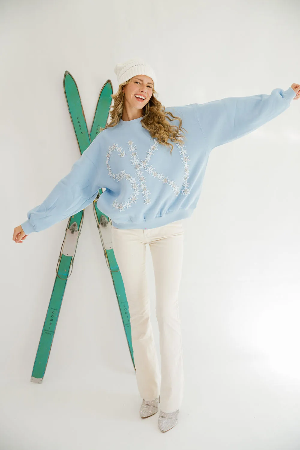 SKI FLORAL BLUE PULLOVER