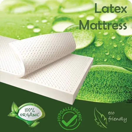 SLEEPSPA ORGANICA Natural 8-Inch Double Bed Fabric Latex Foam Mattress (Grey, 72X48X8 Inches)