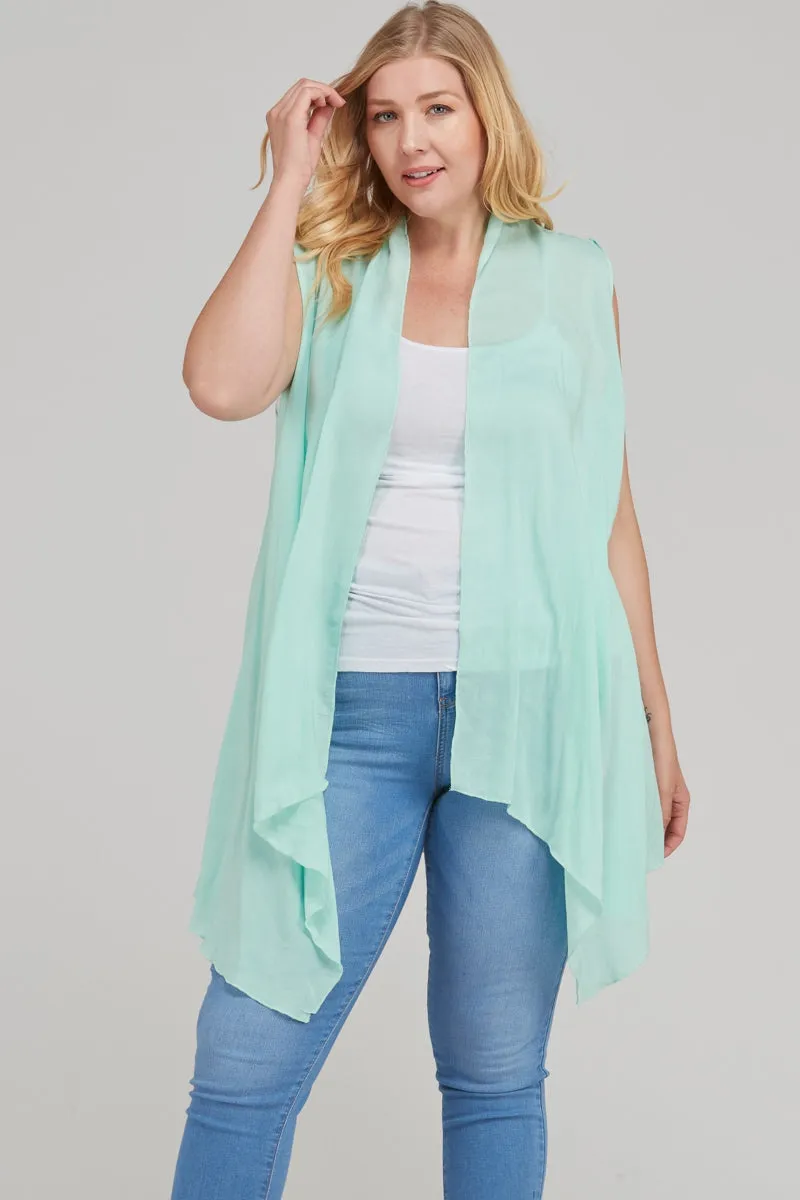 Sleeveless cardigan kimono