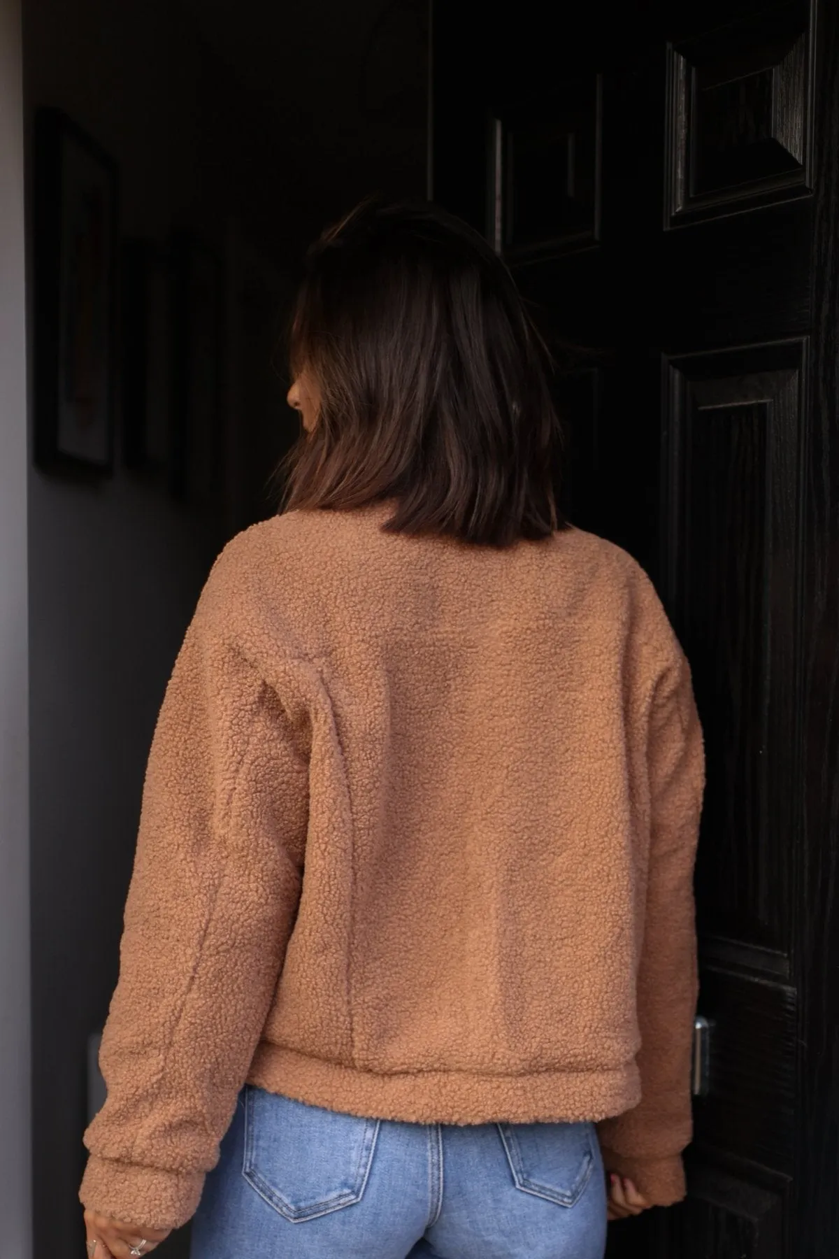 Soft Teddy Sherpa Jacket - Taupe