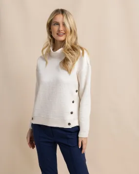 Southern Tide Cordelia Quilted Pullover - Sand White