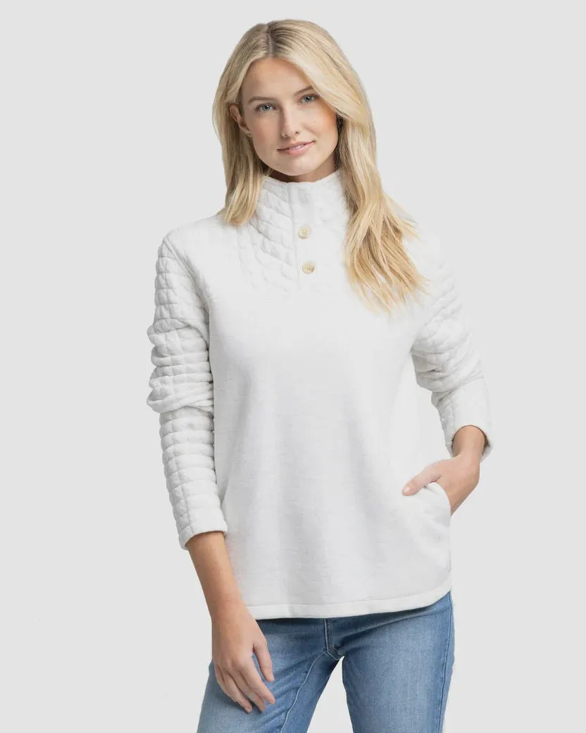 Southern Tide Kelsea Quilted Heather Pullover