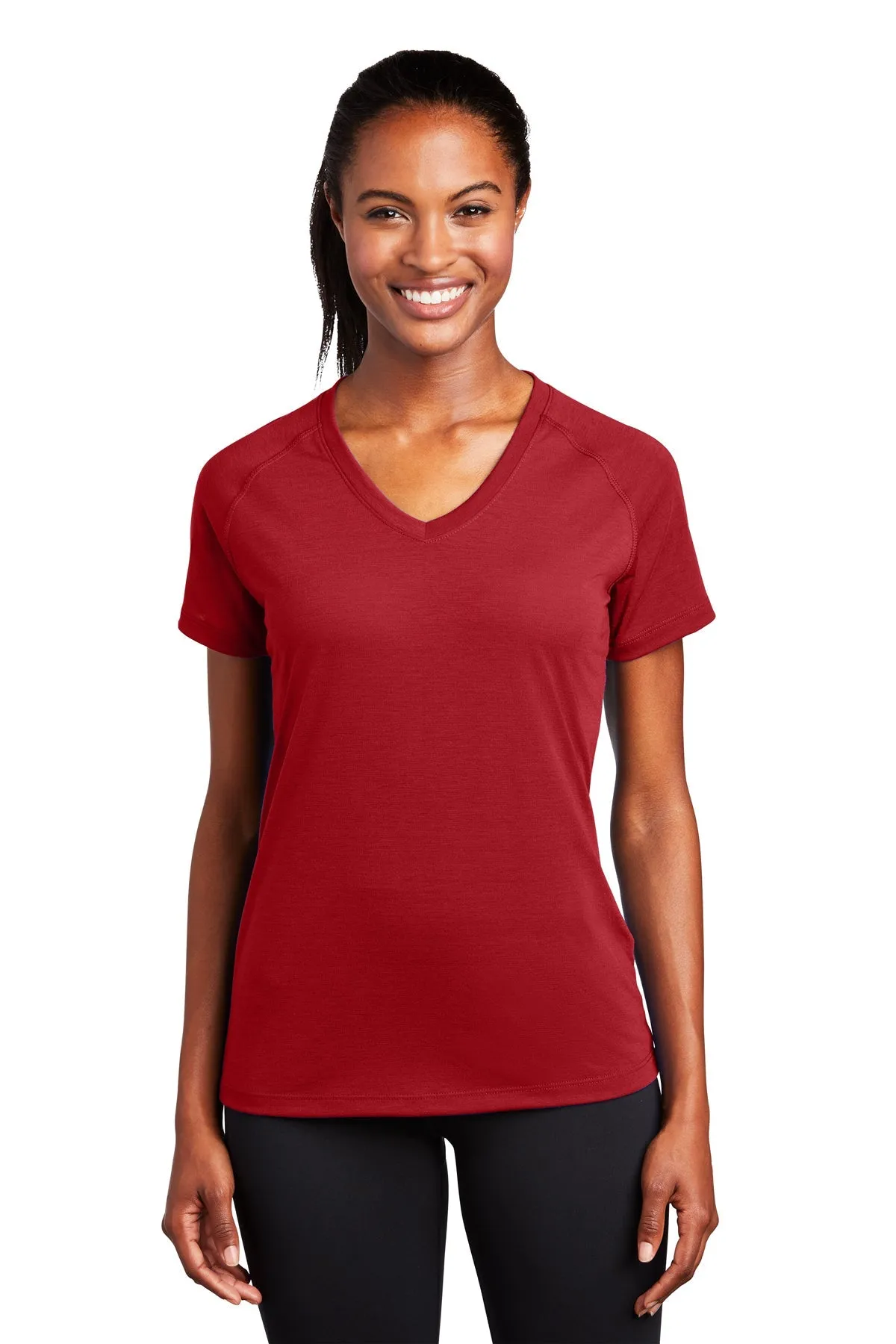 Sport-Tek Ladies Custom Ultimate Performance V-Necks, True Red