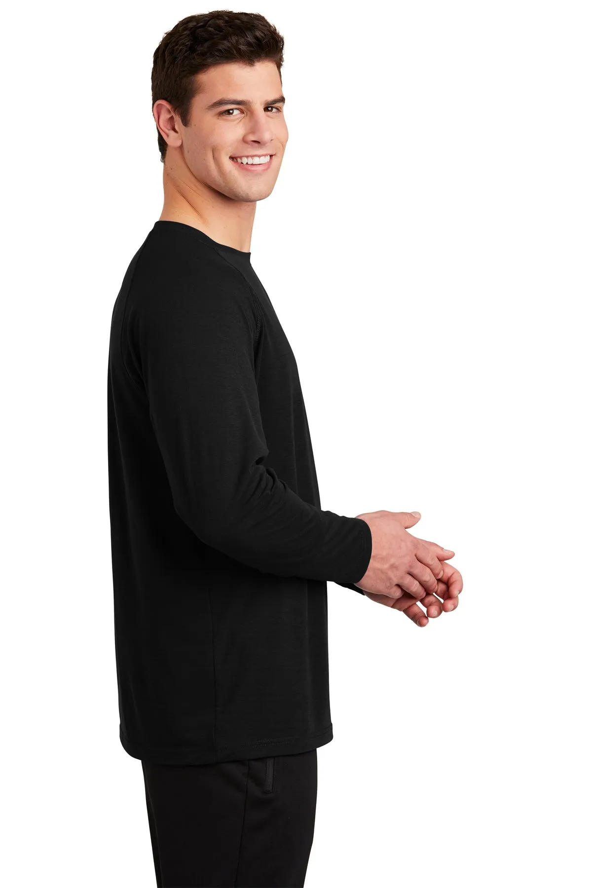 Sport-Tek Long Sleeve Ultimate Performance Custom Crews, Black