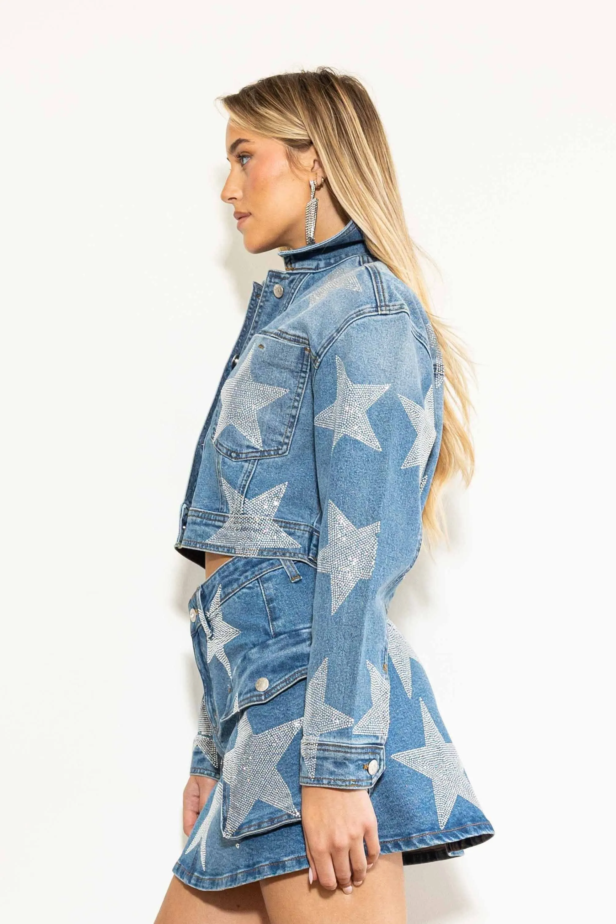 Stars Born Rhinestone Denim Jacket