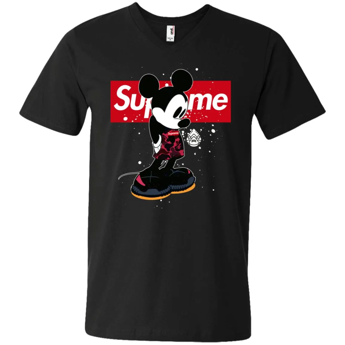 Supreme Mickey Babe Cute Love T-shirt Men V-Neck T-Shirt