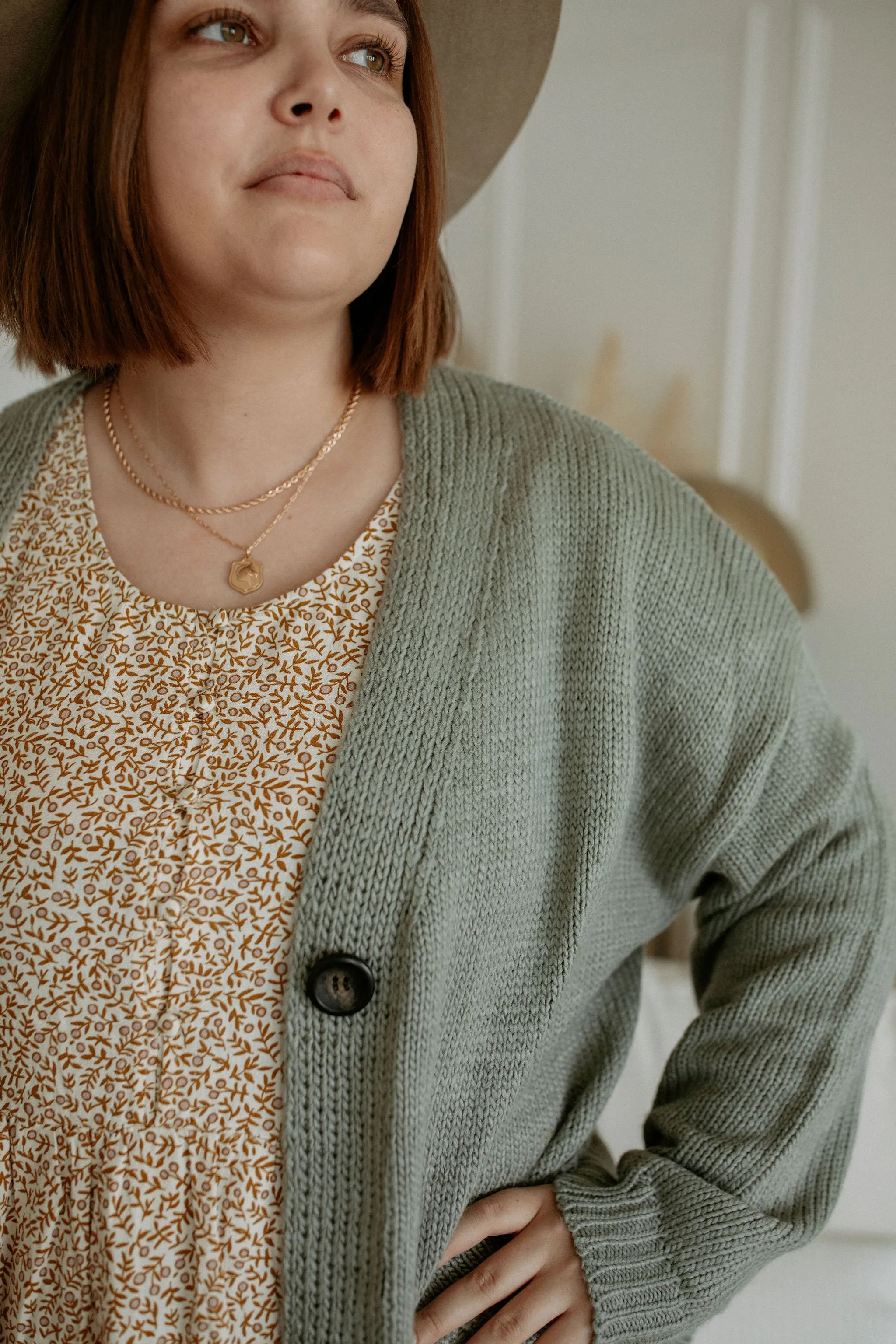 The Ashley Button Cardigan - Desert Sage