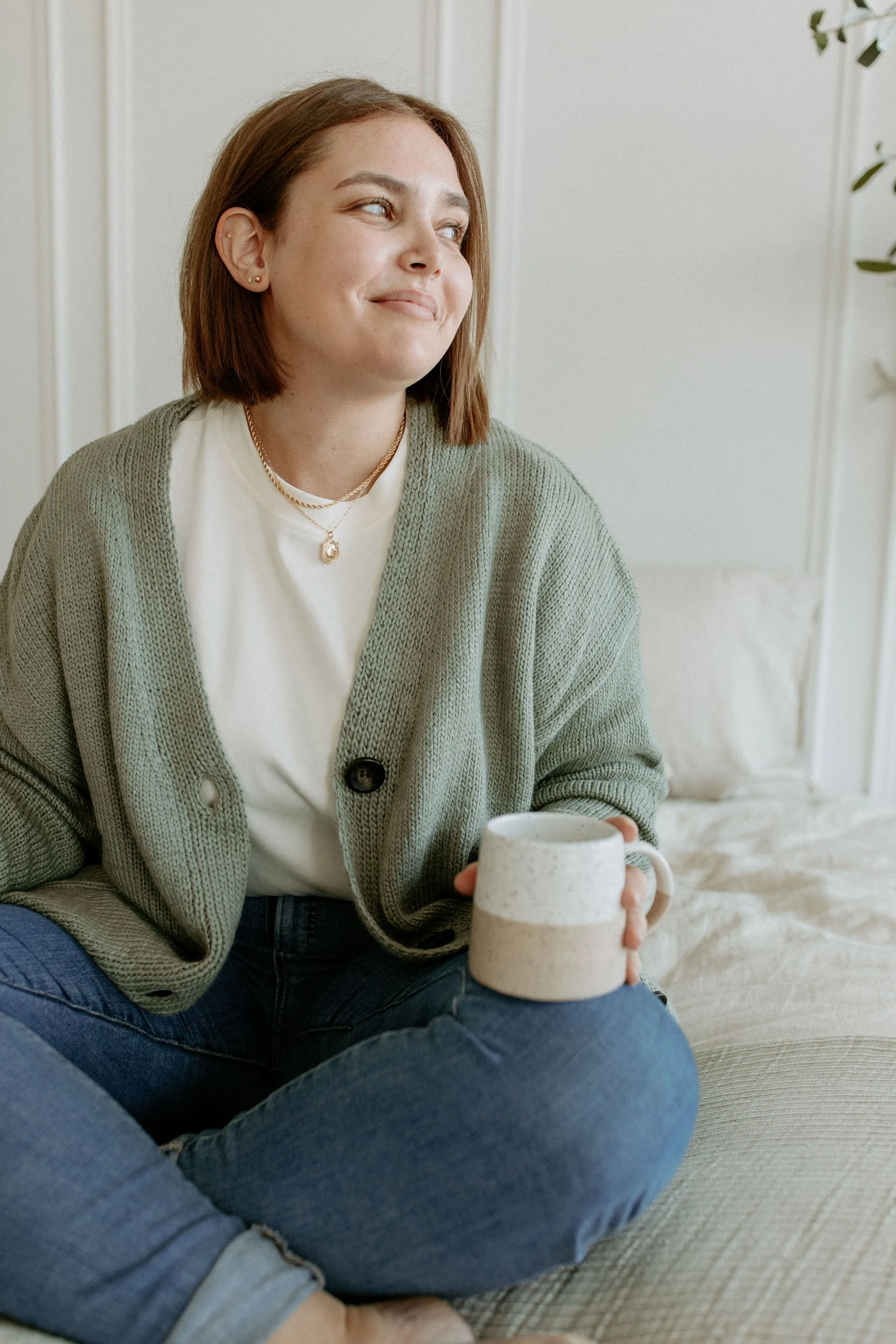 The Ashley Button Cardigan - Desert Sage