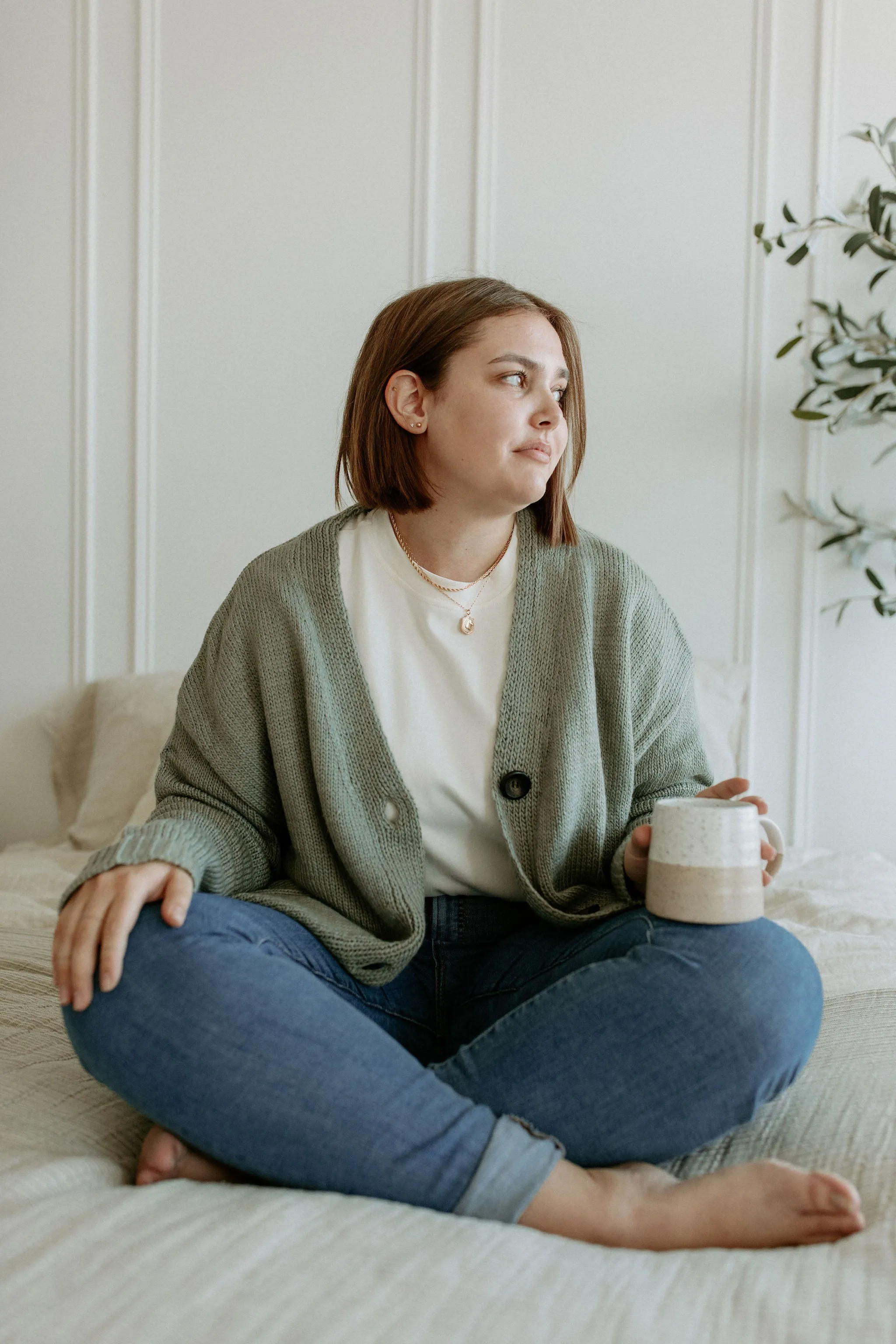 The Ashley Button Cardigan - Desert Sage