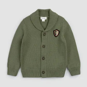 The Billy Cowl Neck Cardigan - Lichen Green - KIDS