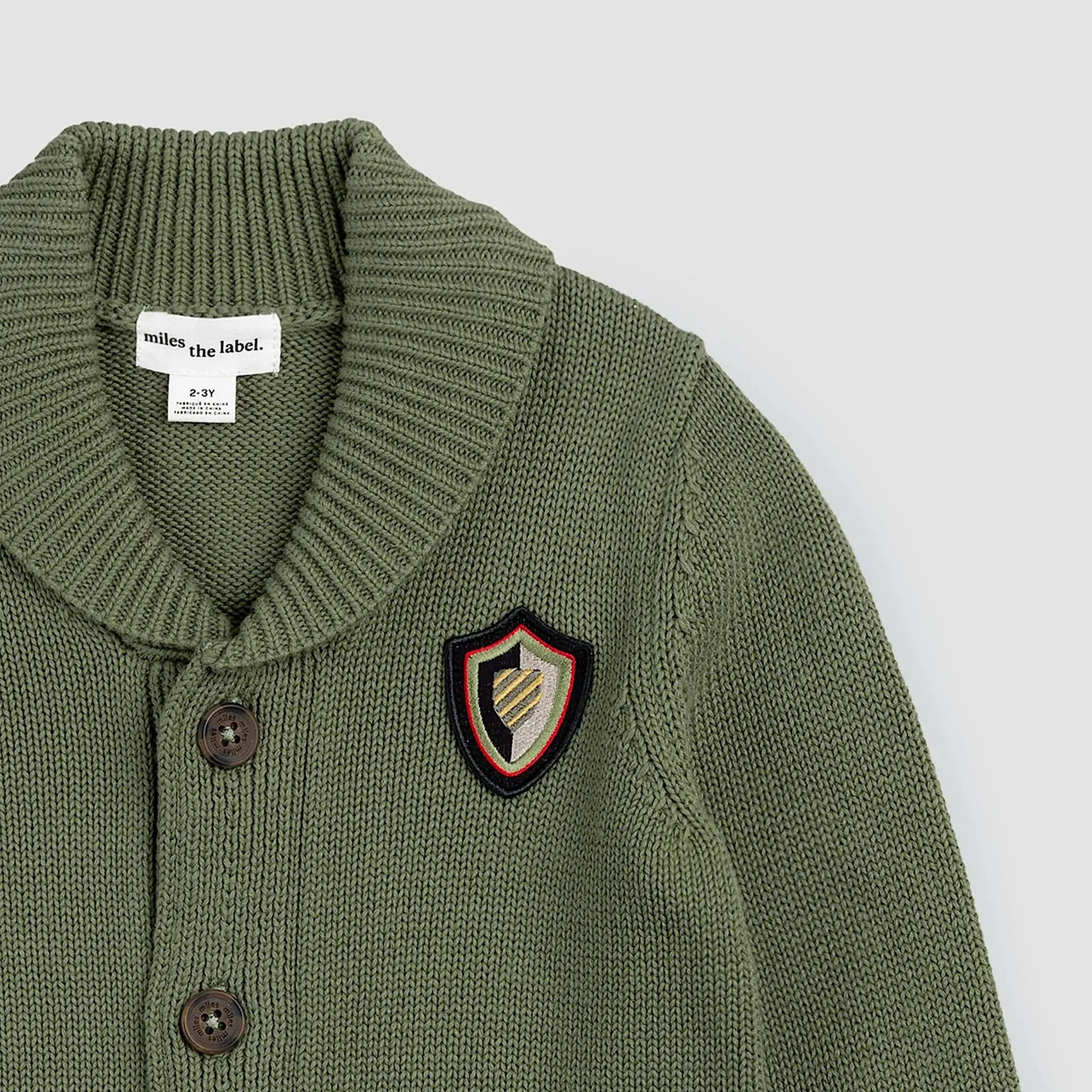 The Billy Cowl Neck Cardigan - Lichen Green - KIDS