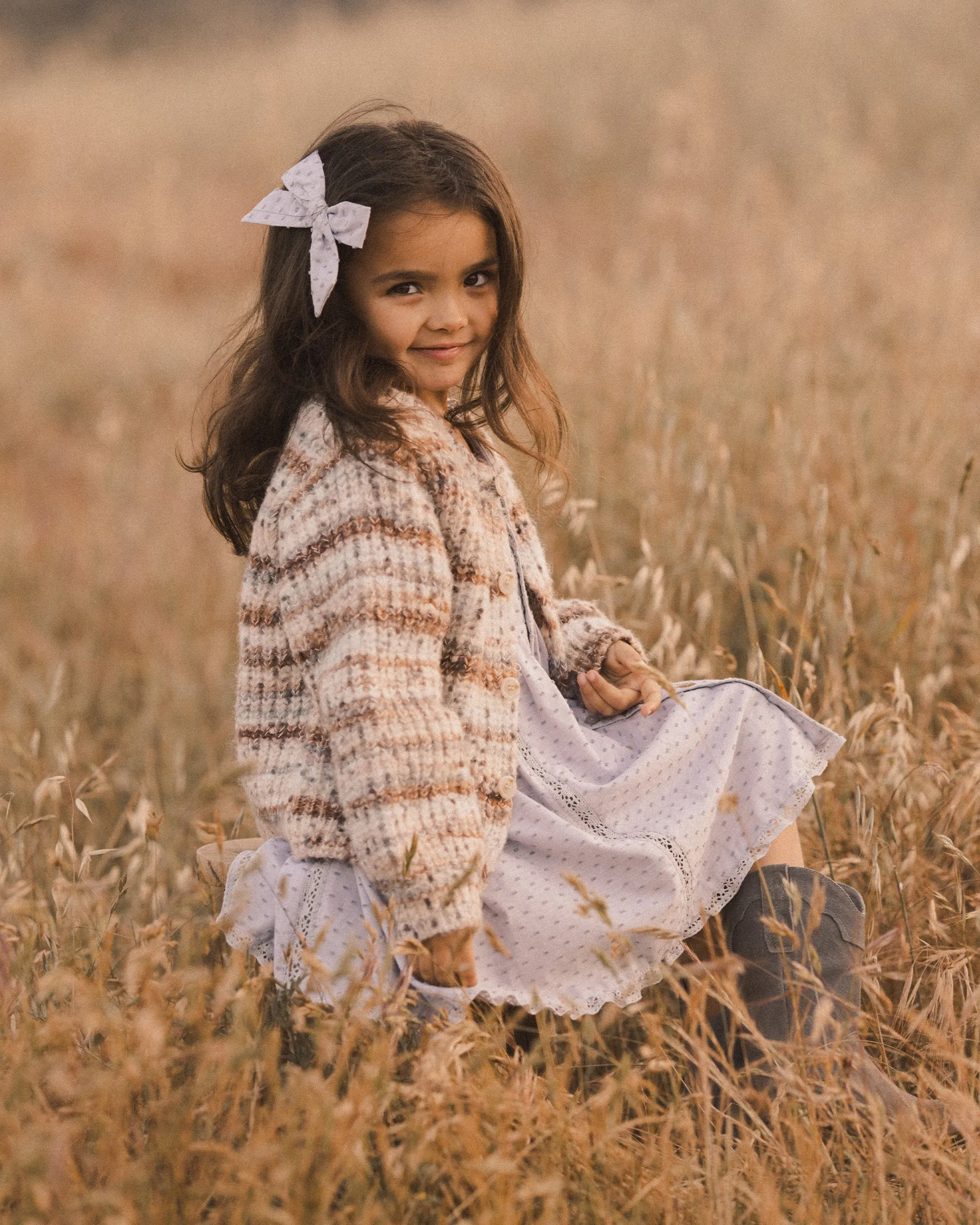 The Cheyenne Cardigan by Rylee   Cru - Blue Multi-Stripe - KIDS