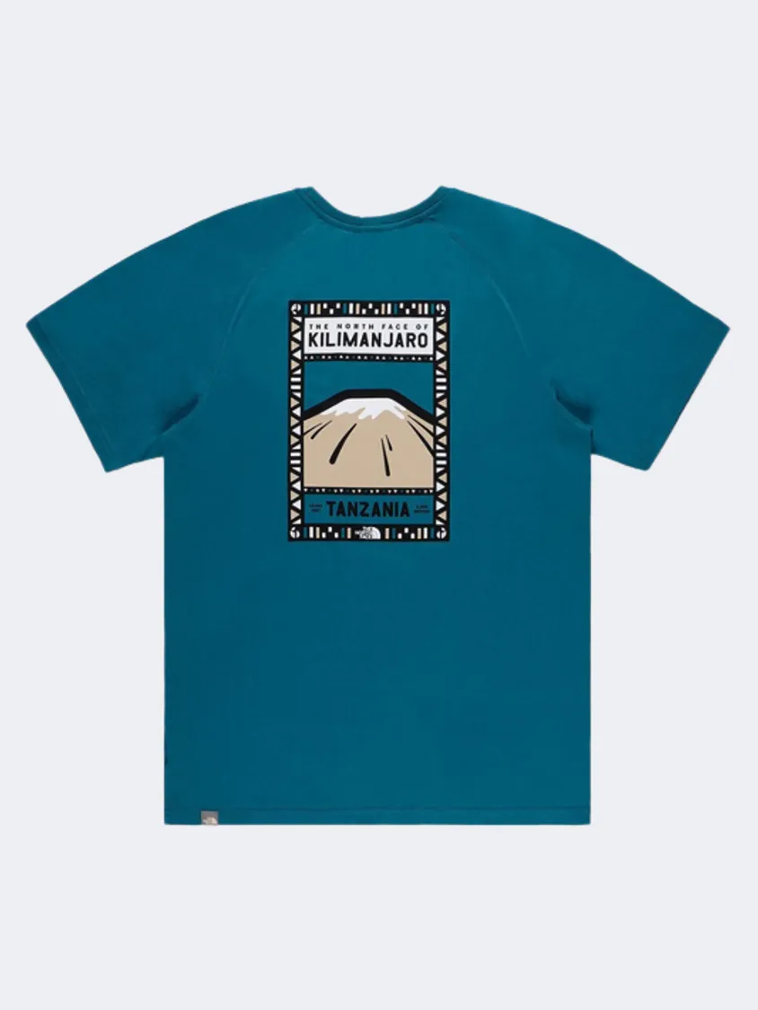 The North Face  Men Lifestyle T-Shirt Blue/Coral/Gravel