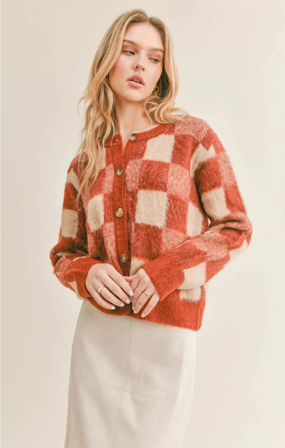 The Work Of Art Gingham Cardigan