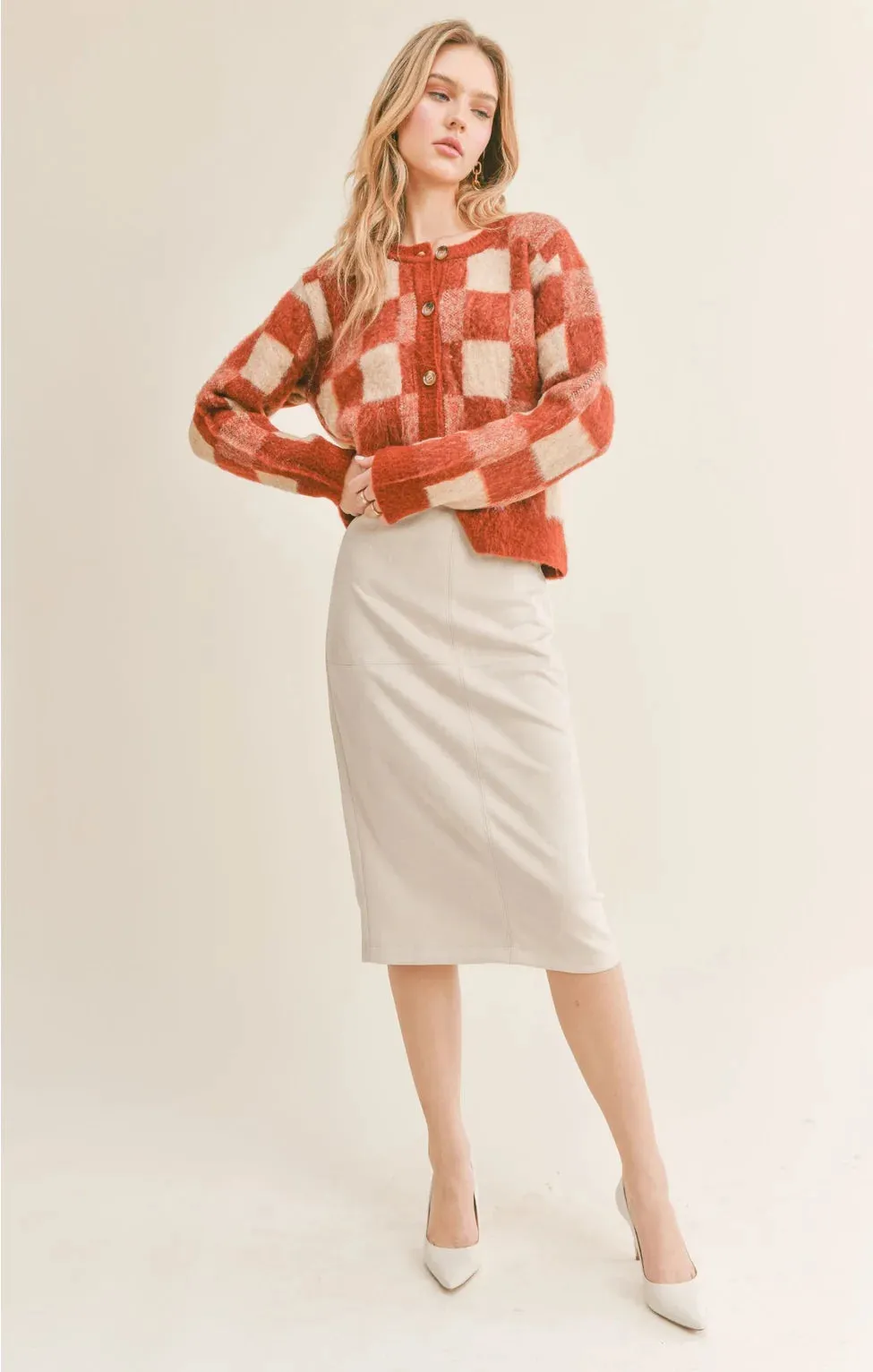 The Work Of Art Gingham Cardigan