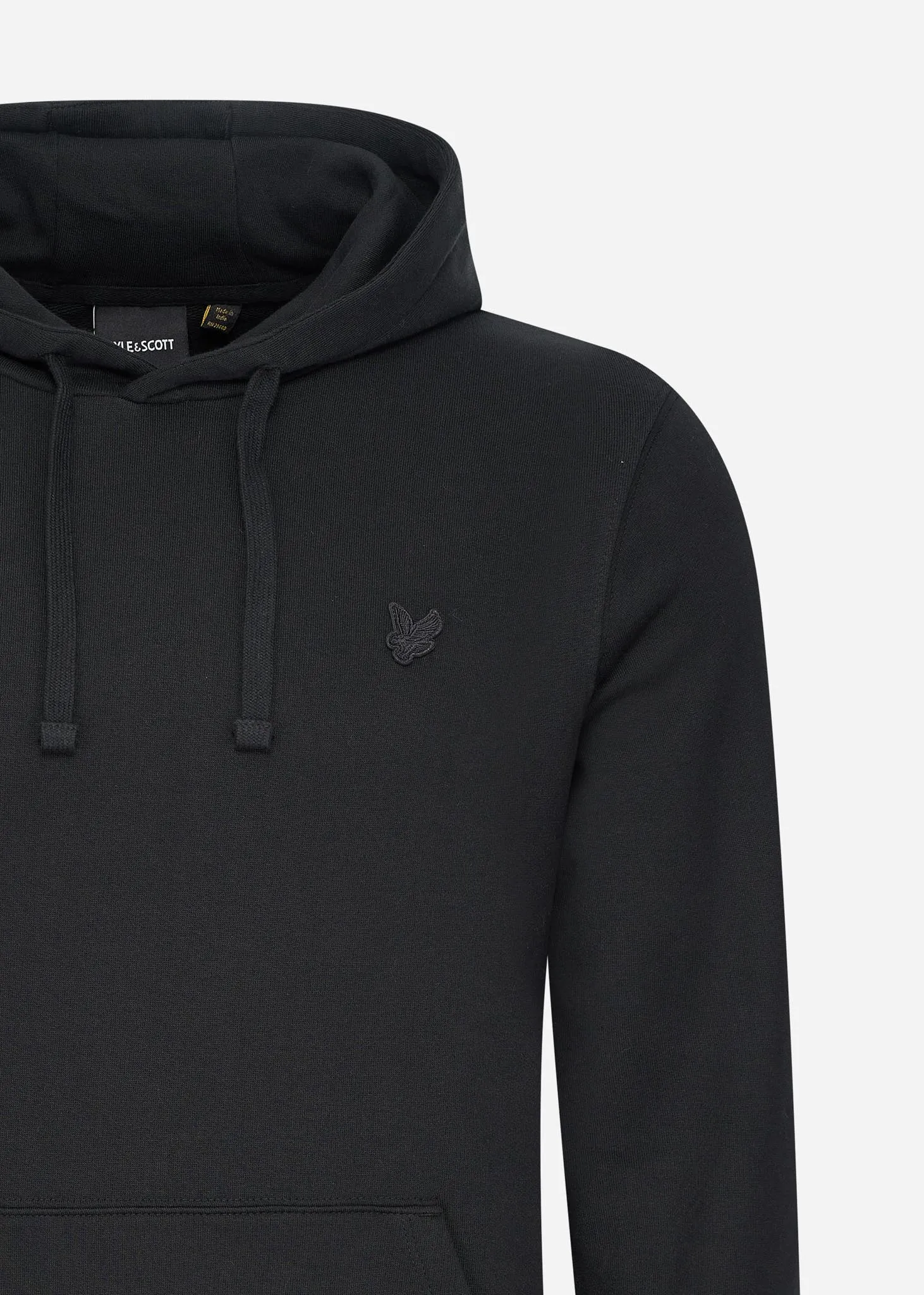 Tonal eagle pullover hoodie - jet black