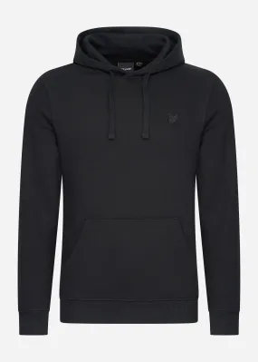 Tonal eagle pullover hoodie - jet black