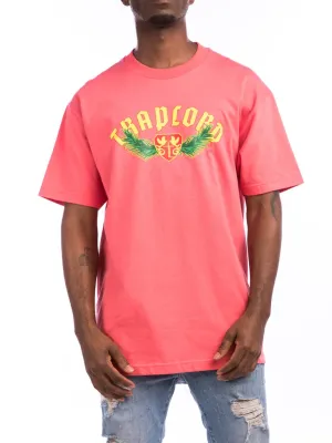 TRAPLORD VINTAGE UNI CREW TEE IN CORAL