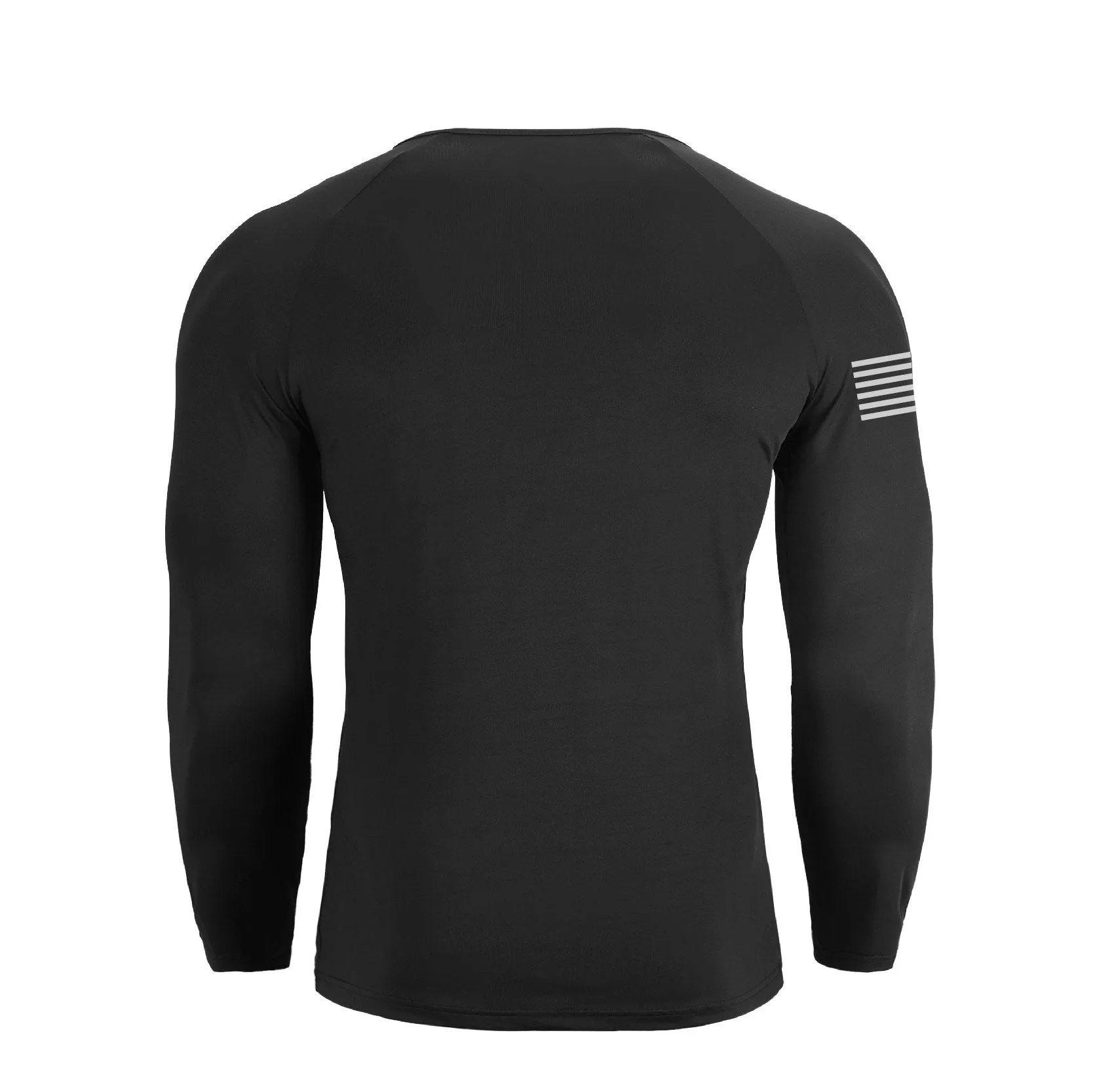 USA FLAG 1/4 BUTTON V-NECK LONG SLEEVE HENLEY SHIRT