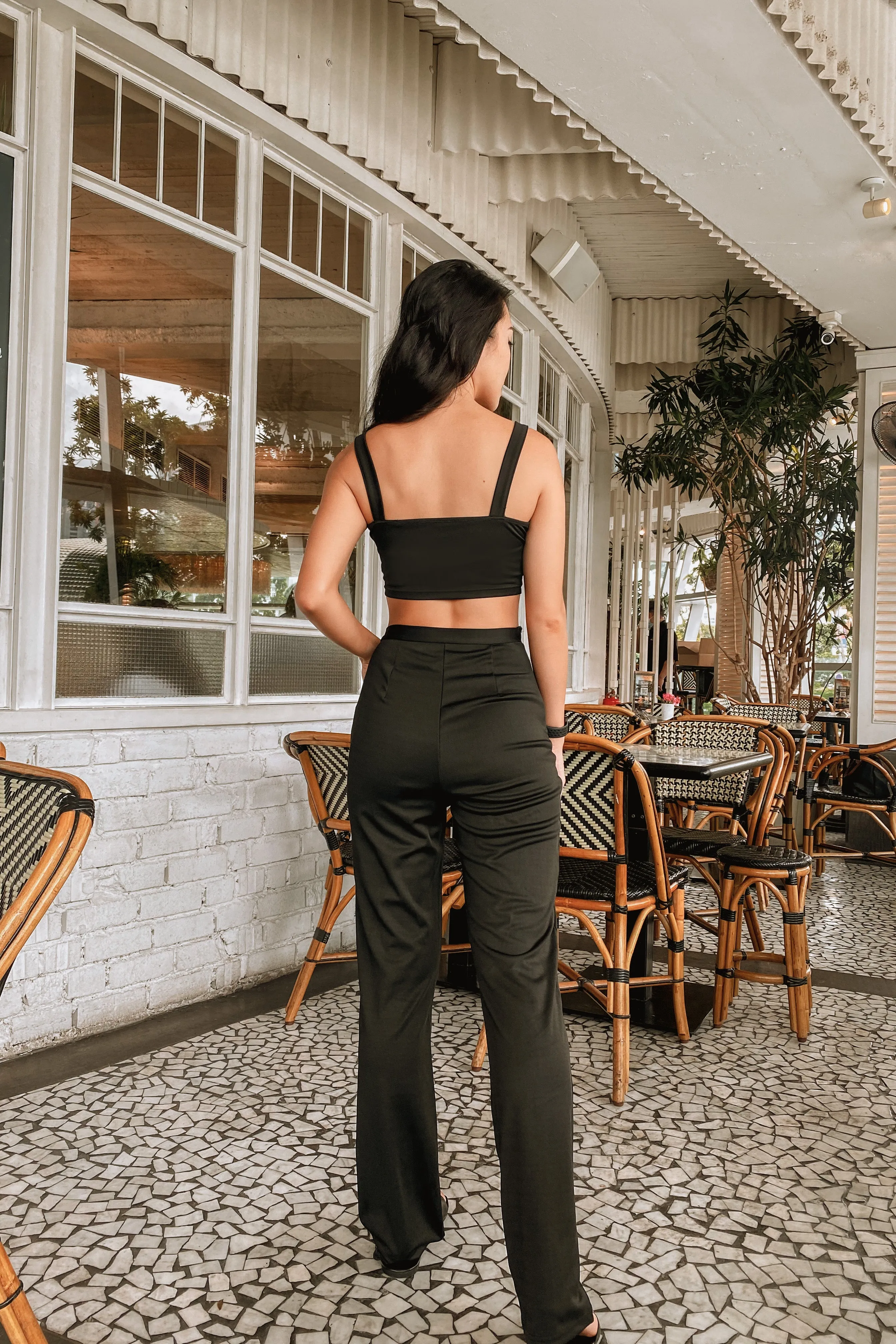 Vair Chain Co-ord Pants Set in Black