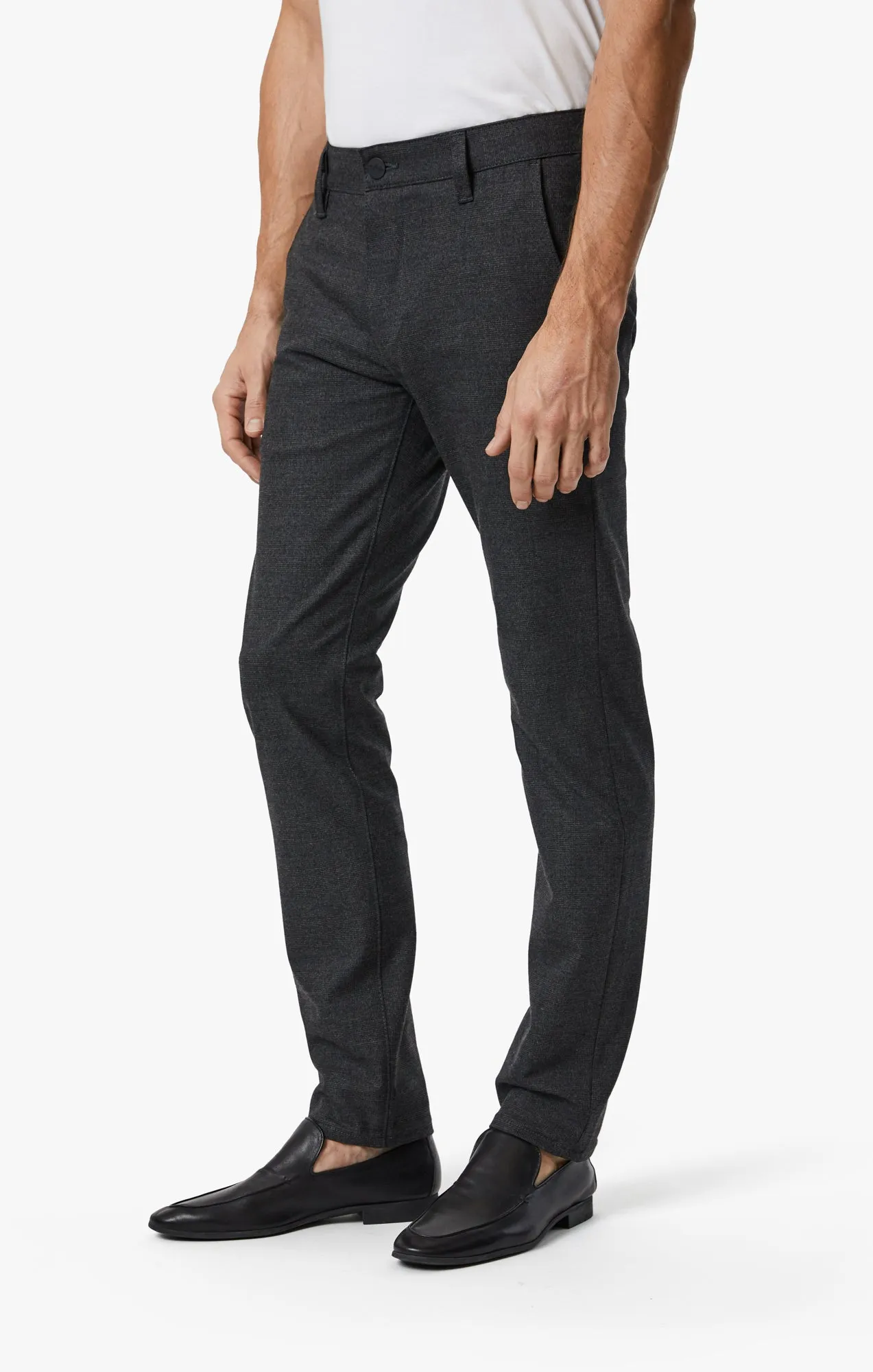 Verona Slim Leg Chino Pants In Smoke Elite Check