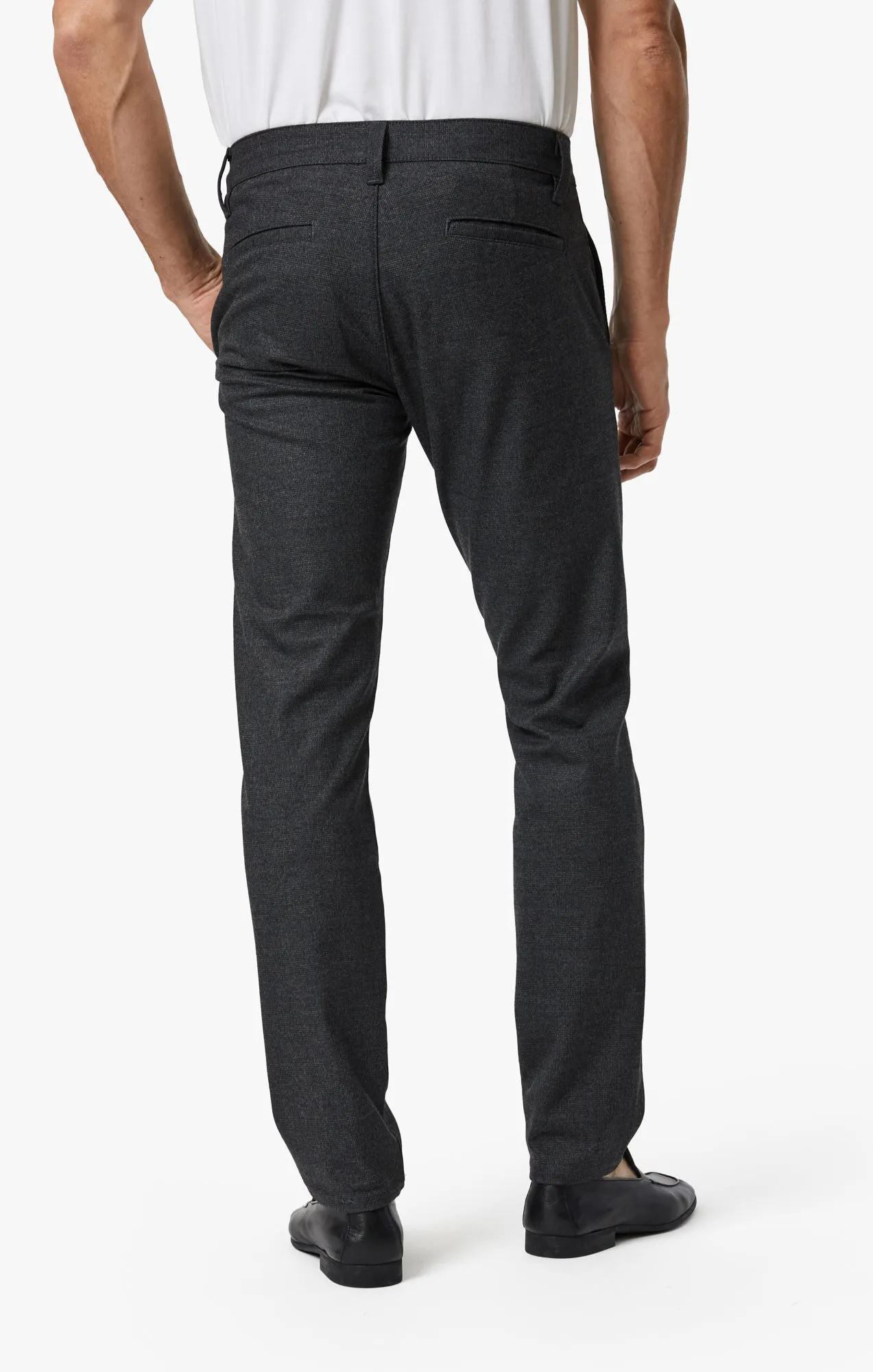 Verona Slim Leg Chino Pants In Smoke Elite Check