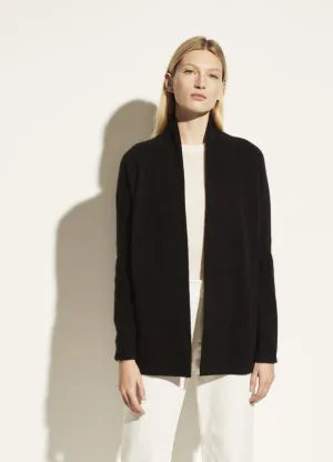 Vince Black Trimless Boiled Cashmere Open Cardigan