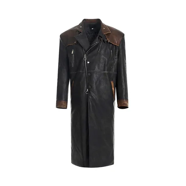 Vintage Thick PU Leather Coat