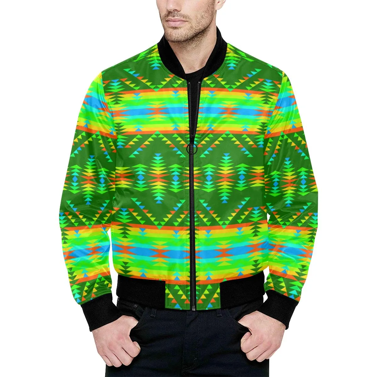 Visions of Peaceful Fall Unisex Heavy Bomber Jacket with Quilted Lining