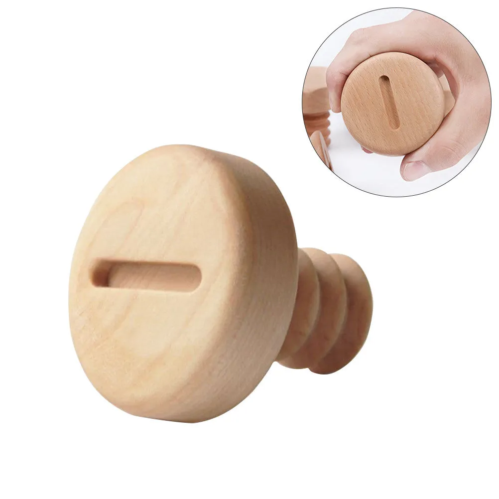 Wall Mounted Decorative Maple Wood Screws Coat Hooks