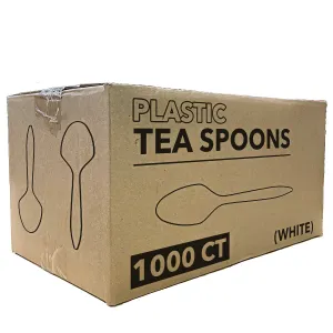 *WHOLESALE* Disposable - Medium Weight - White - Tea Spoons | 1000 ct.