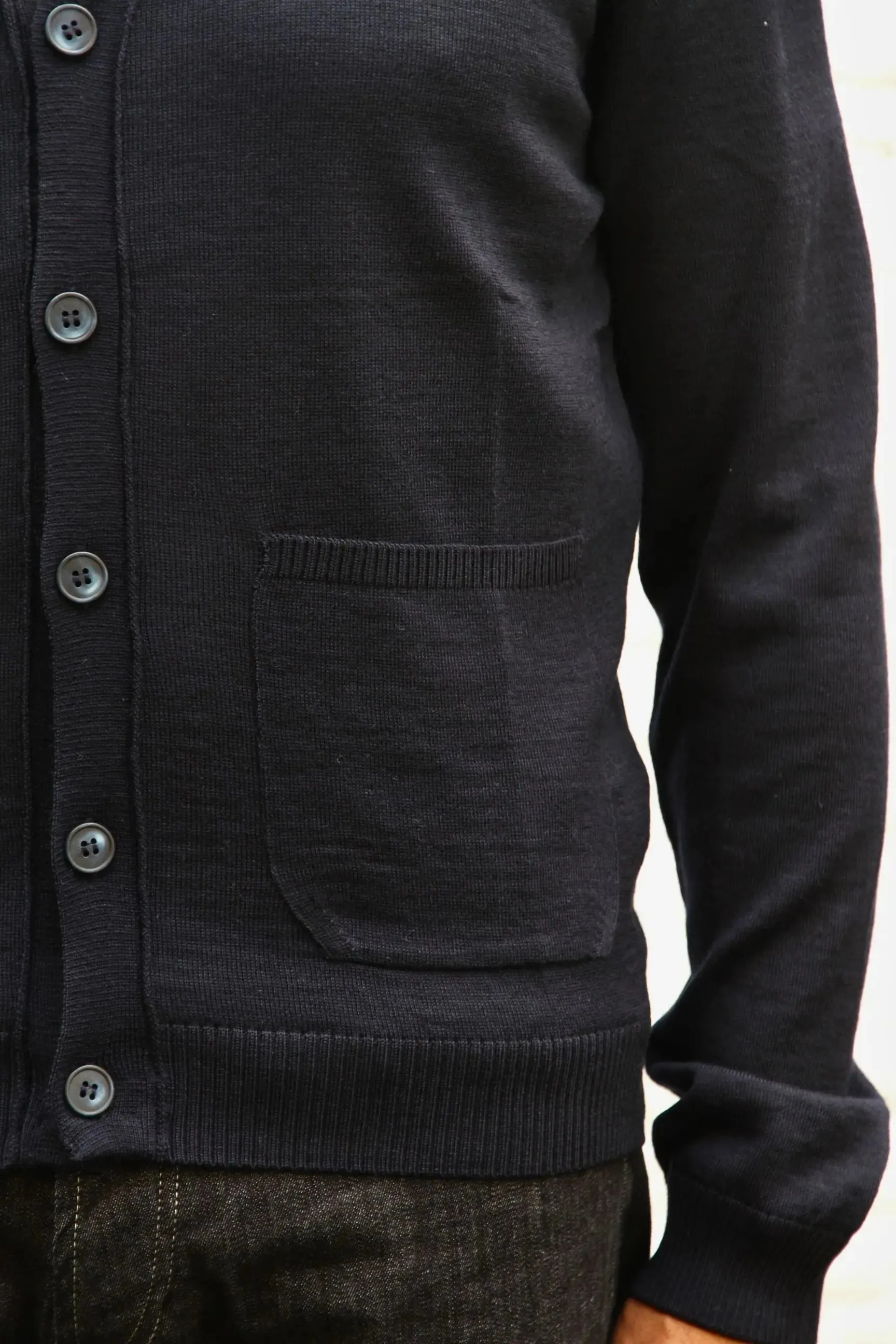 Windmill V Neck Button Cardigan - Navy