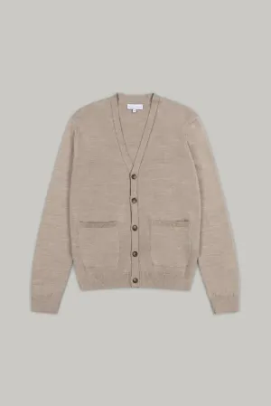 Windmill V Neck Button Cardigan - Taupe