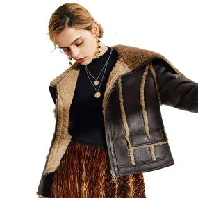 Womens Sheepskin B-3 Bomber Jacket